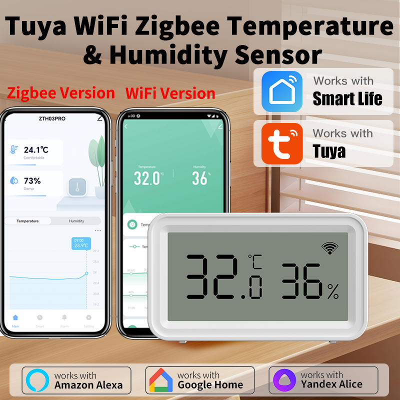 Temperature Humidity Sensor - Tuya Zigbee WiFi Thermometer Hygrometer Temperature