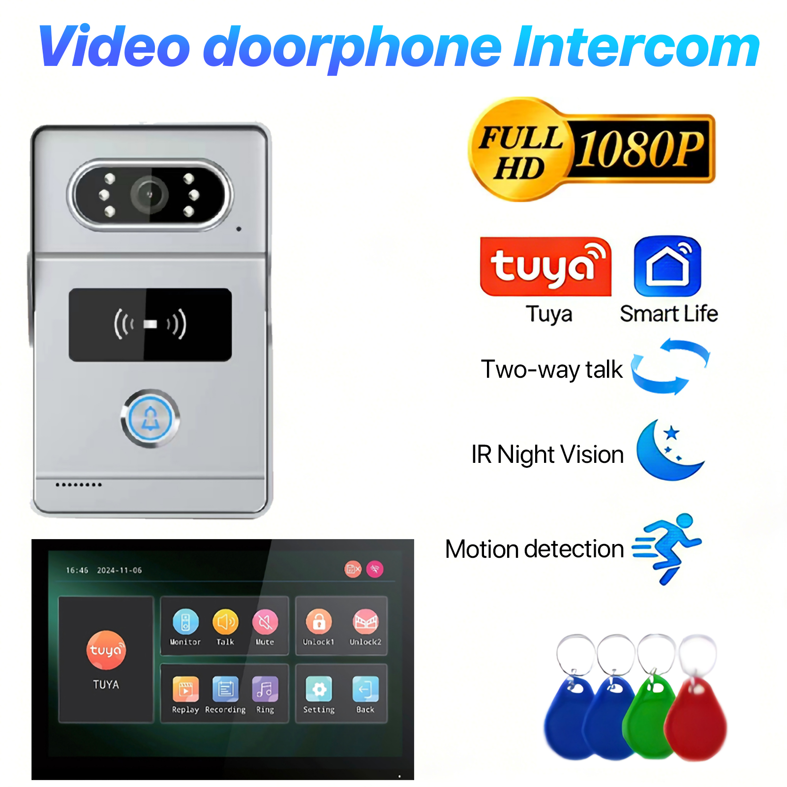 Smart Doorbell Wired - Tuya 7' Touch Screen Smart Video