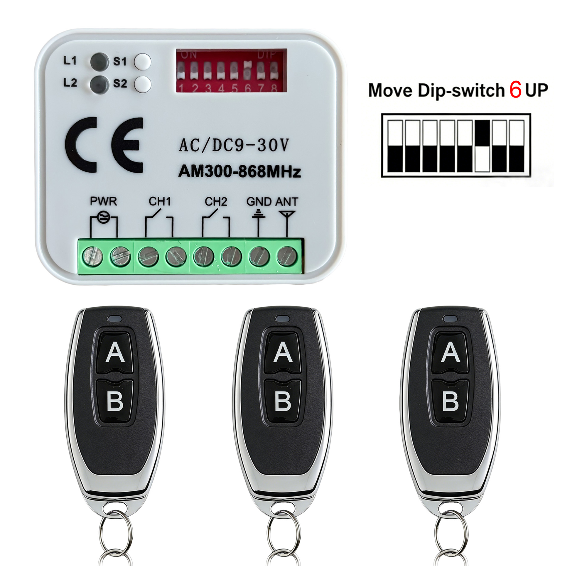 433Mhz Receiver Module - Garage Door Receiver 433MHz 300-868MHz Multi-frequency