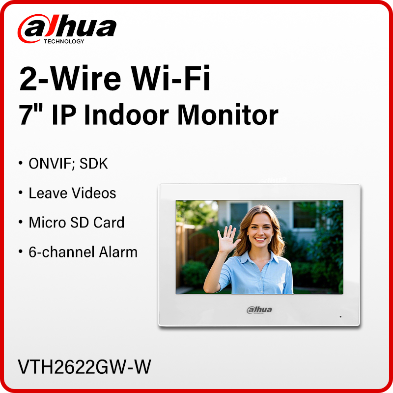 Smart Doorbell Wired - Dahua 2-Wire WiFi Indoor Monitor 7