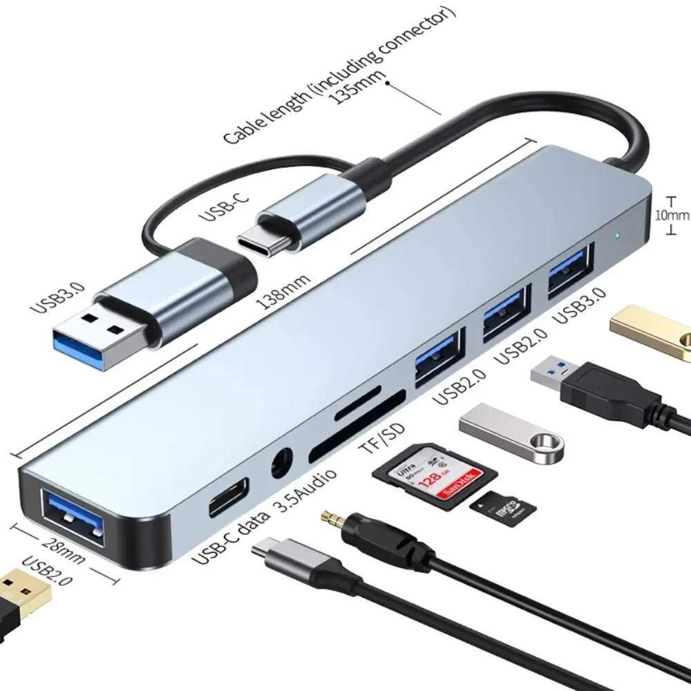 Home Assistant Sd - 8 In 2 USB-C Hub With