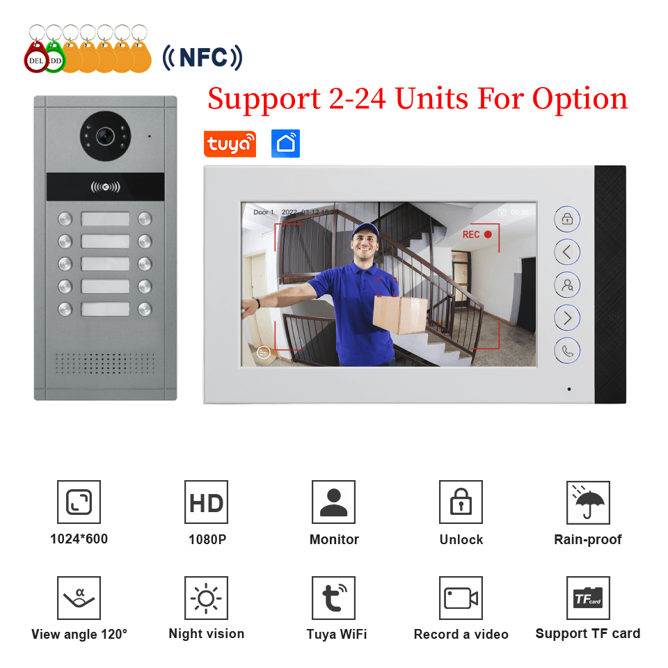 2-24 Units Tuya Smart Video Do - Smart Doorbell Wired review and price