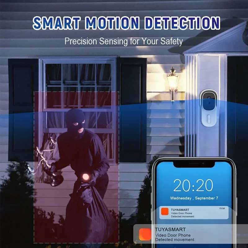 Wide View Tuya Smart Life APP  - Smart Doorbell Wired review and price