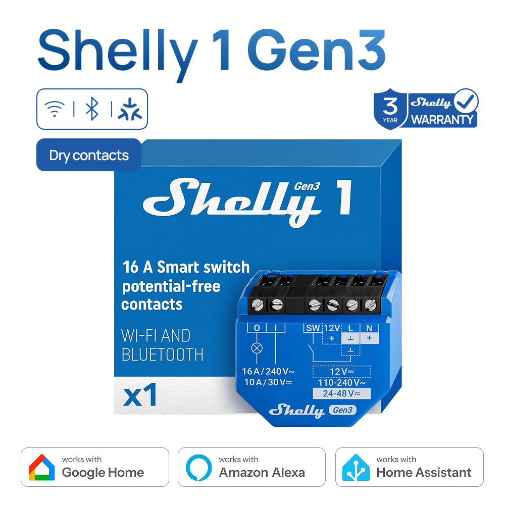 Shelly 1 Gen3 Dry Contact Smar - Shelly Relay Module review and price