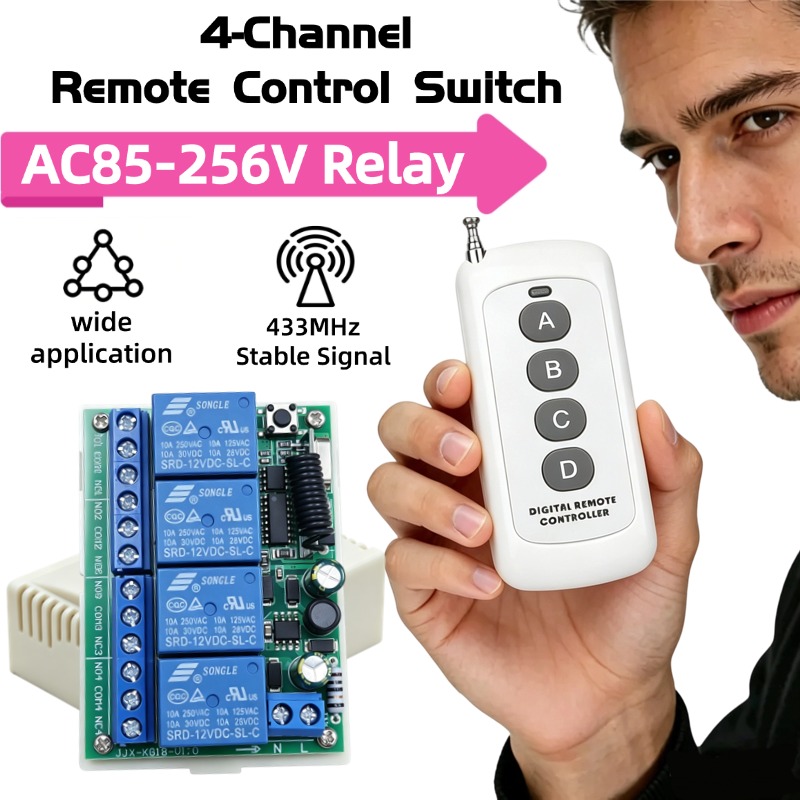 433 MHz AC 110V 220V 4CH RF Re - 433Mhz Receiver Module review and price