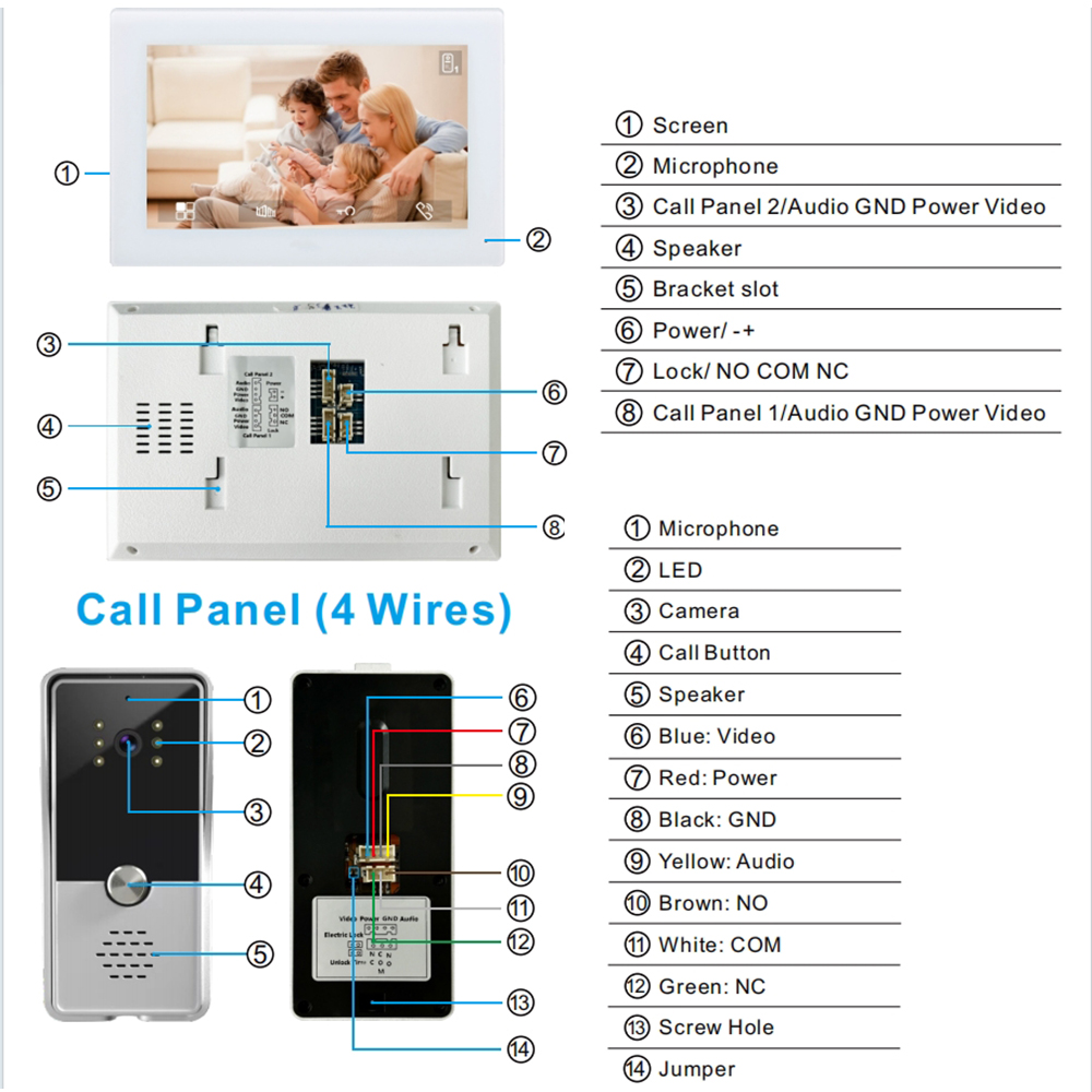 7inch Color Wired Video Interc - Smart Doorbell Wired review and price