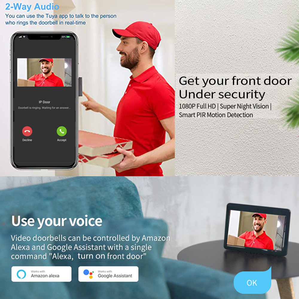 KW02 Wifi Video Doorbell Syste - Smart Doorbell Wired review and price