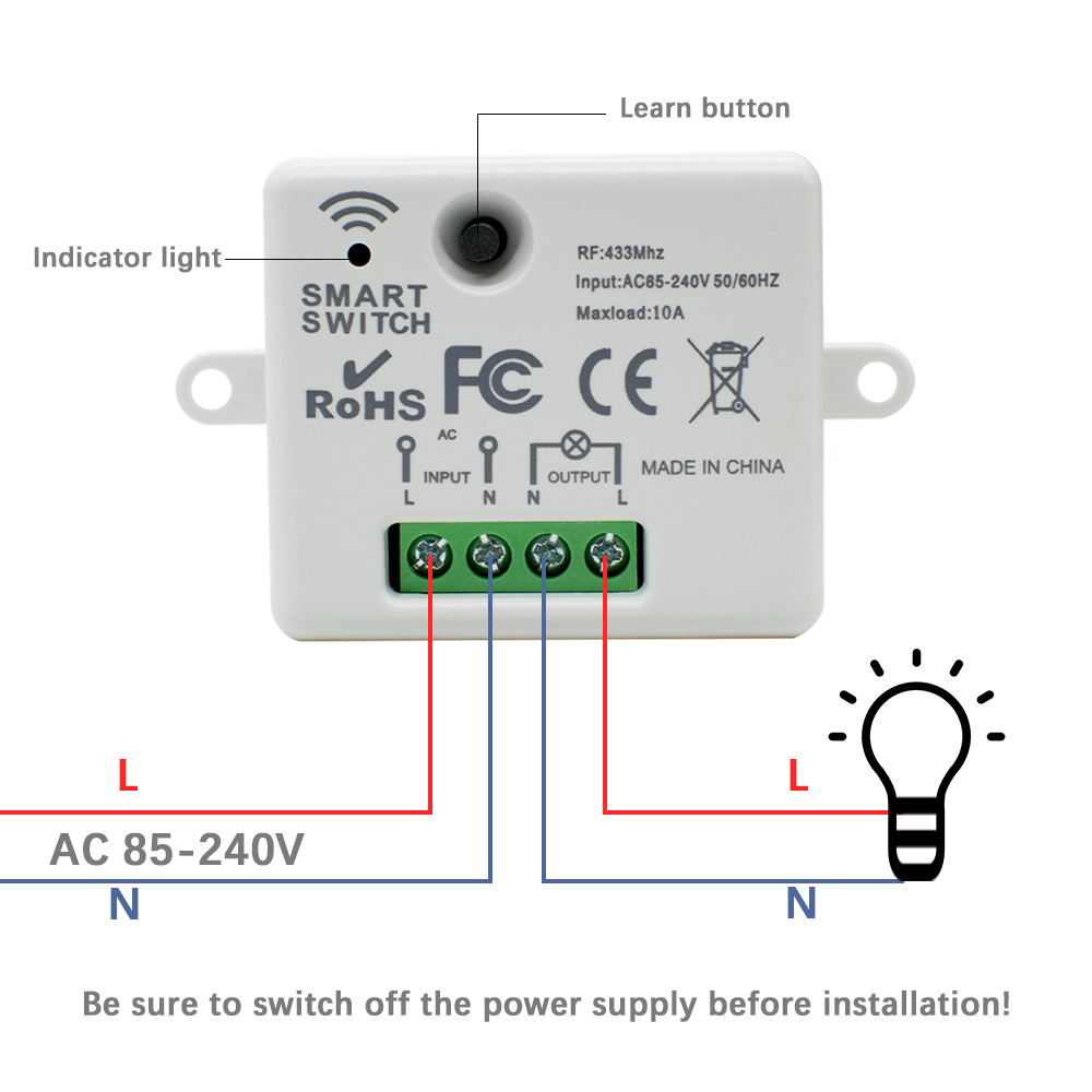 220V 1CH Wireless Remote Contr - 433Mhz Receiver Module review and price